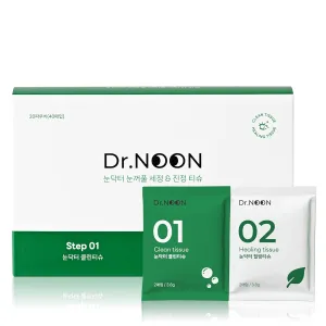 Dr. NOON Eyelid Cleansing & Revitalizing Wipes - 2-Step Hydrating & Soothing Lid Scrub with Tea Tree and Melatonin for Blepharitis, Styes, Dry Eyes, 40 pcs