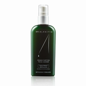 DR. ALKAITIS Organic Purifying Facial Cleanser - Plant-Powered, PH-Balancing Face Wash - Vitamin A, C & Seaweed Complex - All Skin Types (120ml/4oz)