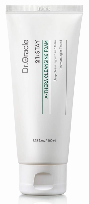 DR.ORACLE 21 Stay A-Thera Cleansing Foam – Tea Tree Oil & Salicylic Acid Face Wash for Acne-Prone, Oily & Sensitive Skin, Gentle Daily Cleanser, Korean Skin Care, Dermatologist Tested 3.38 fl oz