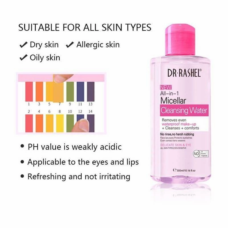 Dr.Rashel All-in-1 Micellar Cleansing Water Deep Action Gentle Moisture Makeup Remover Water