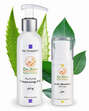 Dr. Riva Nature's Formula Regenerating Blemish Cream   Purifying Gel Cleanser - Acne Repair Blemish Removal Cream, Deep Skin Face Cleanser - Blemish Removal Cream & Skin Balancing Care - 50 ml & 150ml