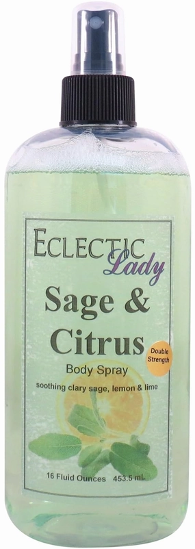 Eclectic Lady Sage And Citrus Body Spray, Double Strength, 16 ounces, Body Mist for Women with Clean, Light & Gentle Fragrance, Cologne with Soft, Subtle Aroma For Daily Use