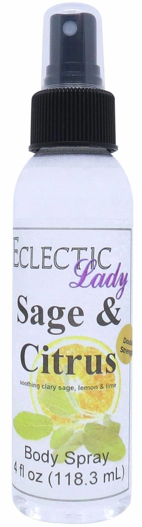 Eclectic Lady Sage And Citrus Body Spray, Double Strength, 4 ounces, Body Mist for Women with Clean, Light & Gentle Fragrance, Cologne with Soft, Subtle Aroma For Daily Use