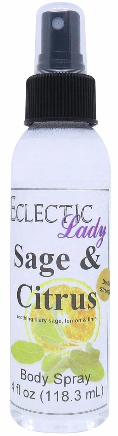 Eclectic Lady Sage And Citrus Body Spray, Double Strength, 4 ounces, Body Mist for Women with Clean, Light & Gentle Fragrance, Cologne with Soft, Subtle Aroma For Daily Use