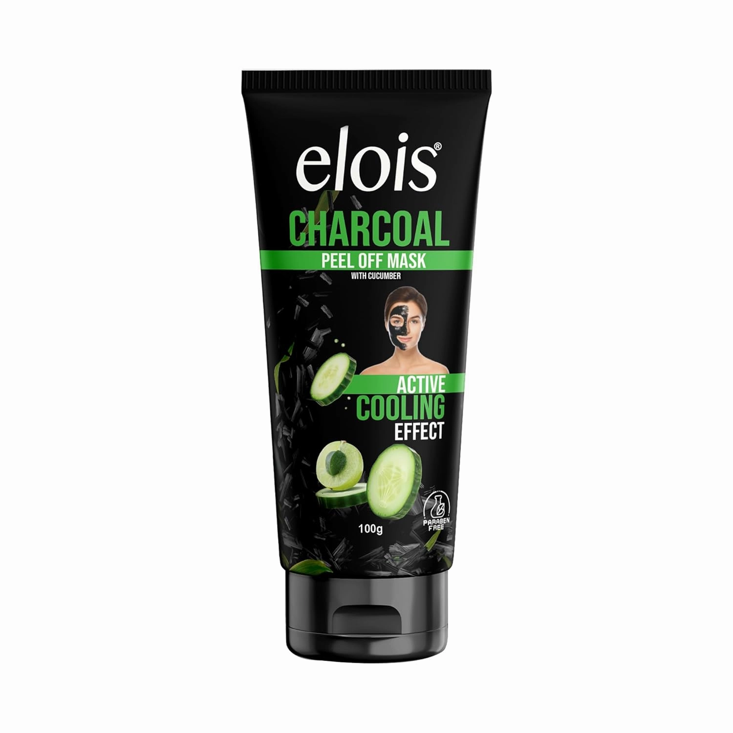 ELOIS Charcoal Peel Off Face Mask for Men & Women | Removes Blackheads and Whiteheads | Active Cooling Effect | Deep Skin Purifying Cleansing (3.38 Floz)
