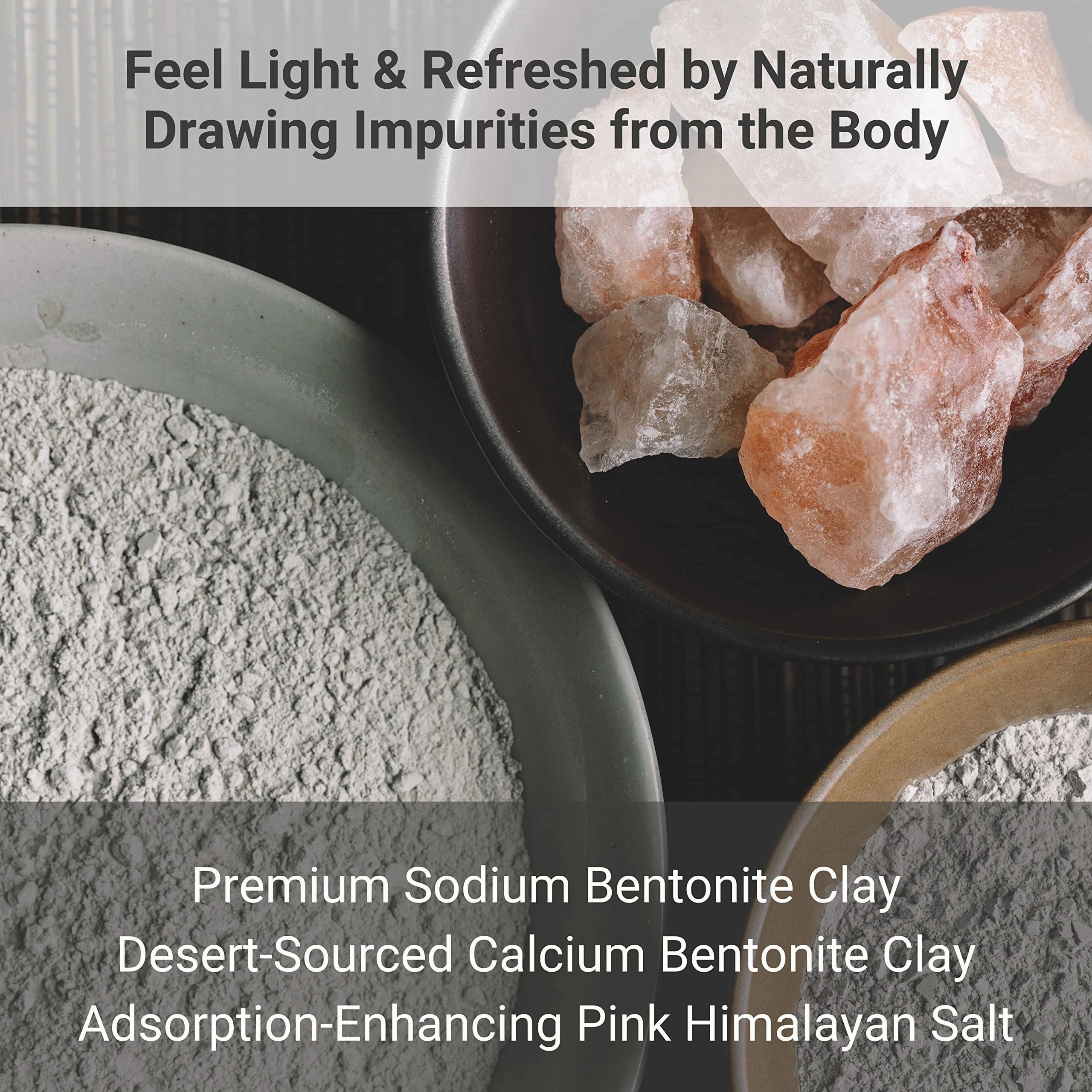 Enviromedica Magnetic Bentonite Clay Bath - Sodium & Calcium Bentonite Clay Bath Soak Powder with Himalayan Salt, Rejuvenating and Cleansing Body, Foot or Clay Mask for Face, 500g