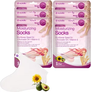 Epielle Moisturizing Foot Masks (Socks 6pk) for Foot Heel to Toe | Foot Cream & Lotion - Sunflower Seed Oil   Avocado Oil   Vitamin E, Mother's Day Gifts, Teacher's Appreciation