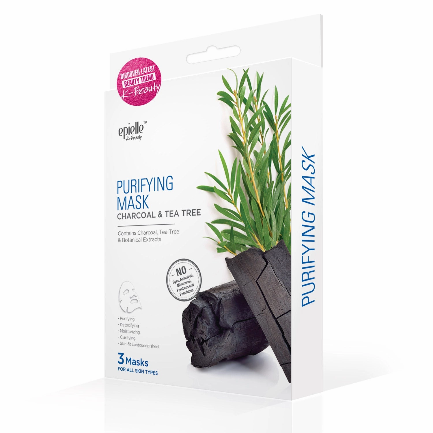 epielle Charcoal & Tea Tree Purifying Mask | 3ct