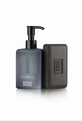 Erno Laszlo Detox Cleansing Duo – Oil Cleanser & Sea Mud Bar for Deep Cleansing, Pore Minimizing, and Oil Control, Includes 6.4 fl. oz. Cleanser and 3.5 oz. Bar Soap