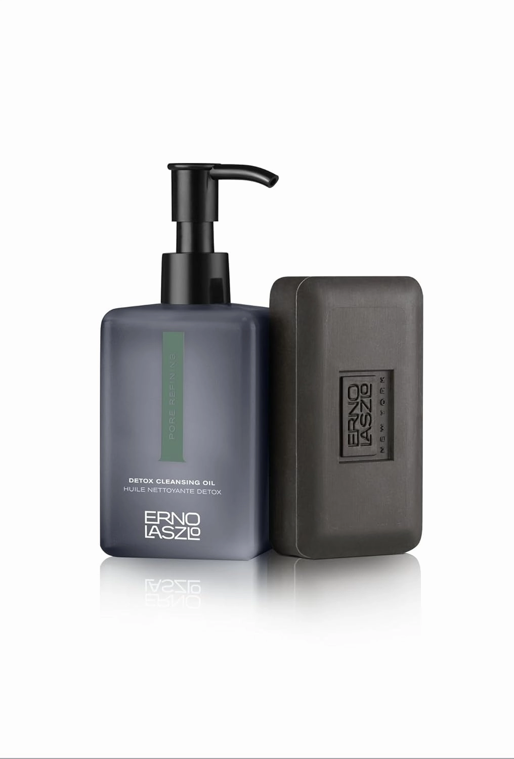 Erno Laszlo Detox Cleansing Duo – Oil Cleanser & Sea Mud Bar for Deep Cleansing, Pore Minimizing, and Oil Control, Includes 6.4 fl. oz. Cleanser and 3.5 oz. Bar Soap