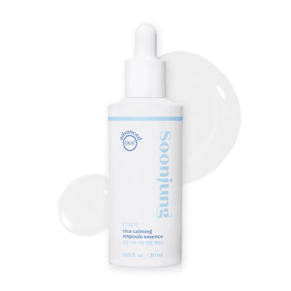 ETUDE SoonJung Cica Calming Ampoule Essence 50ml(1.69fl.oz) | Intensive Hydrating & Soothing Ampoule Essence for Sensitive Skin | Korean Skin Care