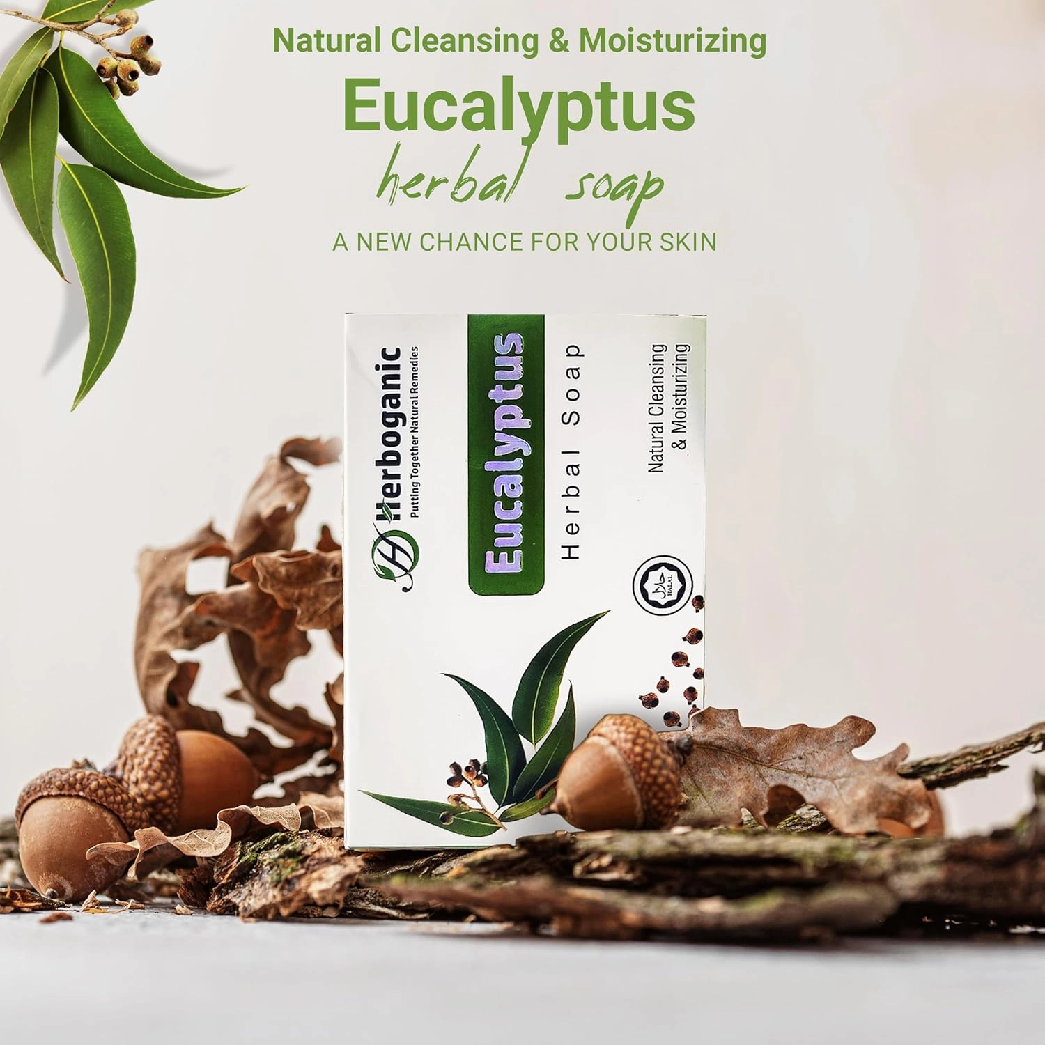 Eucalyptus Herbal Soap | Pack of 3 of 5oz soap Bar | Natural Bar Soap for Face and Body | Hydrating and Nourishing | Suitable for Men and Women