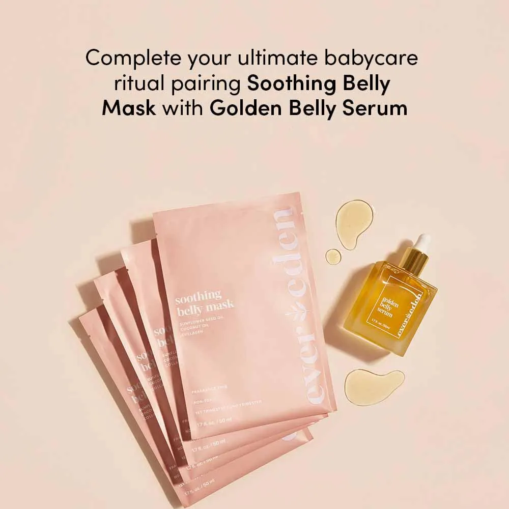 Evereden Soothing Belly Mask - 4 Belly Masks for Pregnant Women - One Size - Hydrating, Nourishing, & Soothing Pregnancy Skin Care Belly Masks - Clean & Vegan Pregnancy & Maternity Products
