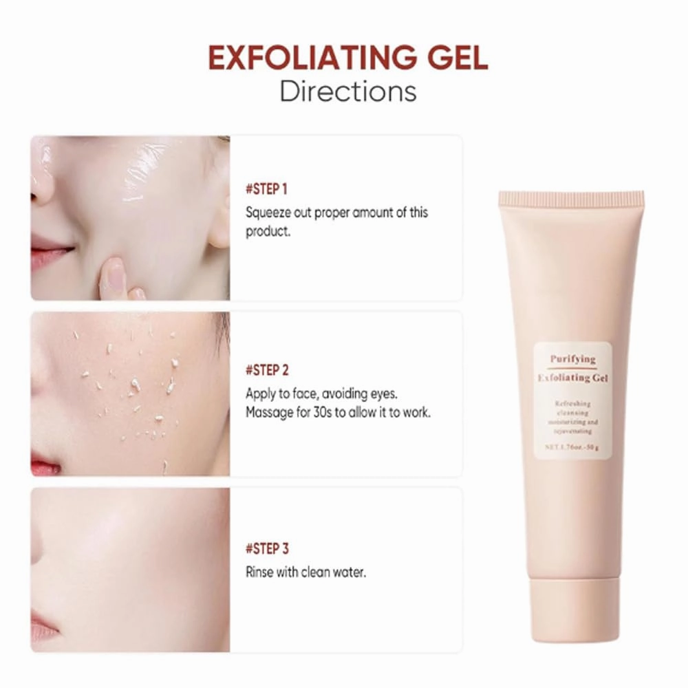 Exfoliating Gel, phasta purifying exfoliating gel, Facial Purifying Exfoliator Cleanser, Deep Cleansing and Moisturizing, Exfoliating and Dead Skin Facial (3pcs, 1)