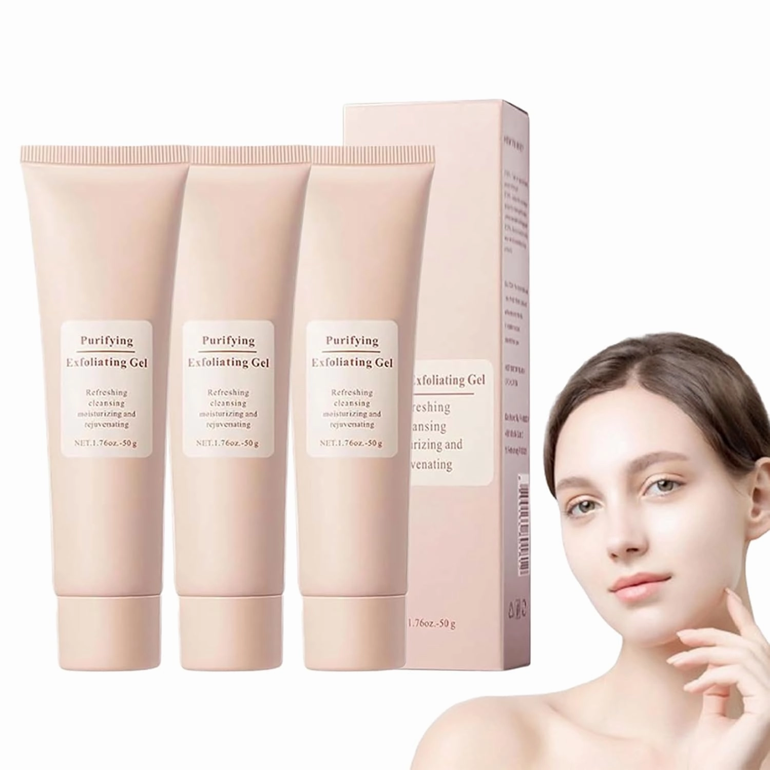 Exfoliating Gel, phasta purifying exfoliating gel, Facial Purifying Exfoliator Cleanser, Deep Cleansing and Moisturizing, Exfoliating and Dead Skin Facial (3pcs, 1)