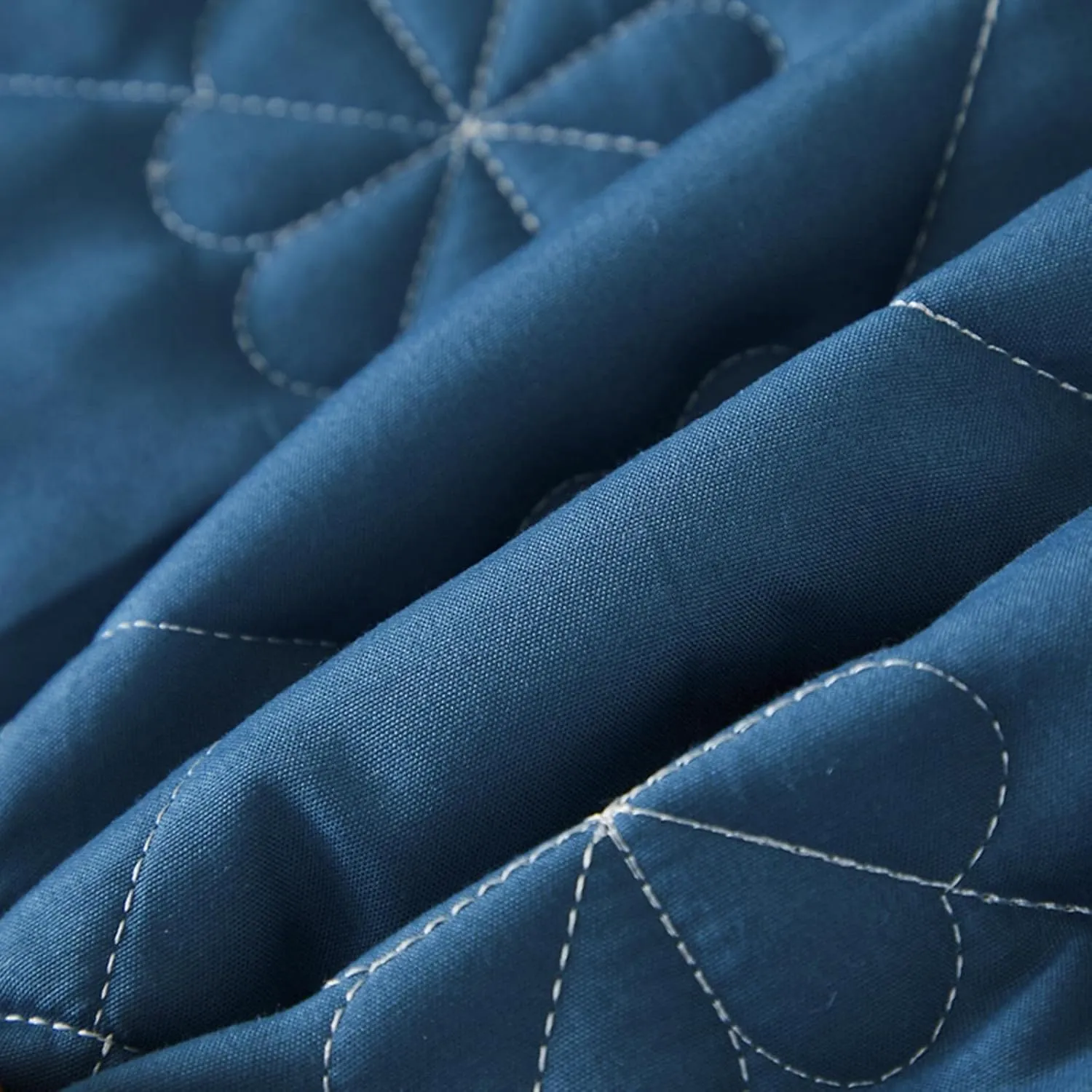 Extra Deep Pocket Fitted Sheet|Soft Breathable Bed Sheet|Non-Slip Non Pilling Protective Cover for Bed Mattress|Warmth Cotton Bedding Sheet|18”-24” Quilted Fitted Sheet (Dark Blue, King)