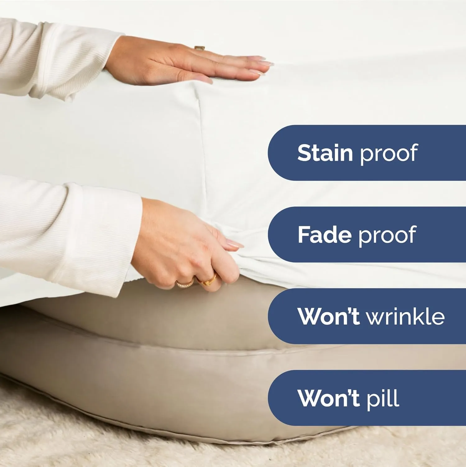 Extra Deep Twin Fitted Sheet - Hotel Luxury Single Fitted Sheet Only - Easily Fits 18 inch to 24 inch Mattress - Ultra Soft, Wrinkle Free with Extra Deep Pockets - Breathable & Comfy - Antique White