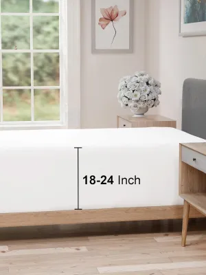 Extra Deep Twin Fitted Sheet - Hotel Luxury Single Fitted Sheet Only - Easily Fits 18 inch to 24 inch Mattress - Ultra Soft, Wrinkle Free with Extra Deep Pockets - Breathable & Comfy - Antique White