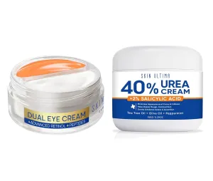 Eye & Foot Care Duo: Advanced Retinol Eye Cream for Puffiness & Dark Circles (0.68 OZ)   40% Urea Cream for Dry Cracked Heels & Intense Repair (5.29 OZ)