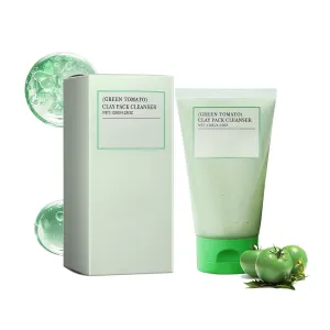 Facial Clay Mask, Green Tomato Clay Mask, Green Tomato Clay Mask Cleanser for Men Women Facial Moisturize Cleanse Pores (1PCS)