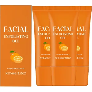 Facial Exfoliating Gel Orange, Facial Exfoliation Gel, Face Hydrating Cleansing Gels, Orange Exfoliating Moisturizing Face Gels (3pcs)
