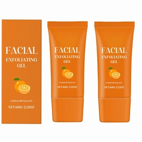 Facial Exfoliating Gel, Orange Enzyme Exfoliating Gel, Purifying 𝐄𝐱𝐟𝐨𝐥𝐢𝐚𝐭𝐢𝐧𝐠, Hydrating Facial Scrub, Deep Cleansing Moisturizing Exfoliator (Pack of 2)