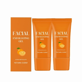 Facial Exfoliating Gel, Orange Enzyme Exfoliator, 2025 Upgrade Purifying Exfoliating Gel for Face and Body, Deep Clean Pores, Remove Blackheads Moisturize Cleansing, for All Types Skin (2Pcs)