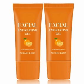 Facial Exfoliating Gel, Purifying Exfoliating Gel for Face and Body Skin Repair, Deep Cleansing Moisturizing Scrub with Natural Orange Extract (2pc, one size)