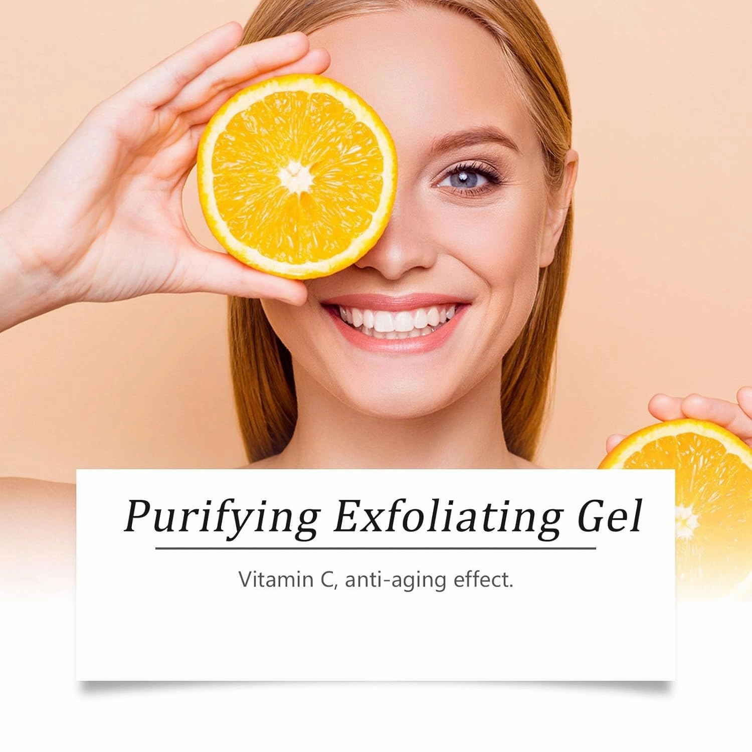 Facial Exfoliating Gel, Purifying Exfoliating Gel for Face and Body Skin Repair, Deep Cleansing Moisturizing Scrub with Natural Orange Extract (2pc, one size)