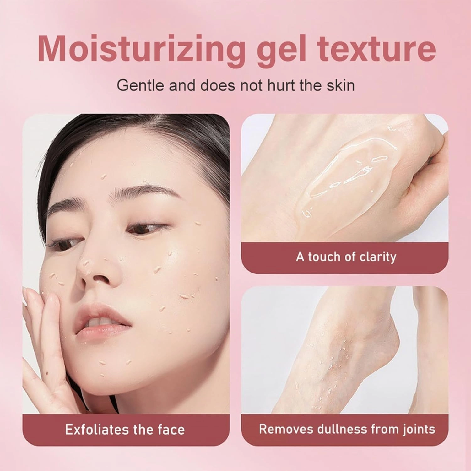 Facial Exfoliating Gel, Purifying Exfoliating Gel for Face and Body Skin Repair, Deep Cleansing Moisturizing Scrub with Natural Orange Extract (3pc, one size)