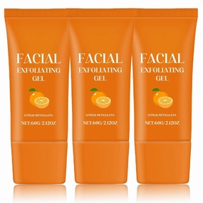 Facial Exfoliating Gel, Purifying Exfoliating Gel for Face and Body Skin Repair, Deep Cleansing Moisturizing Scrub with Natural Orange Extract (3pc, one size)
