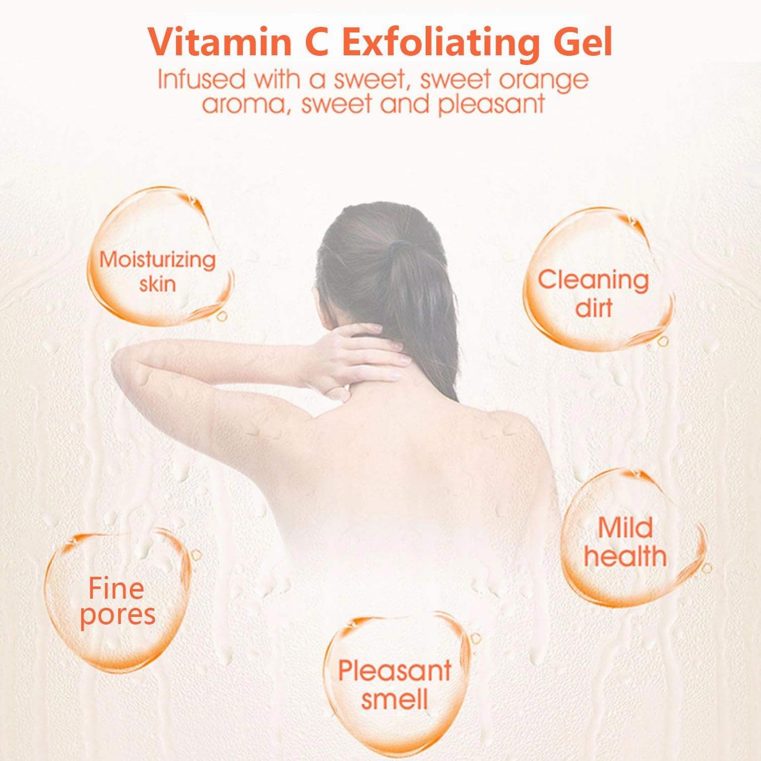 Facial Exfoliating Gel, Purifying Exfoliating Gel, Orange Whitening Scrub, Deep Cleansing Moisturizing Scrub with Natural Orange Extract (3pcs)