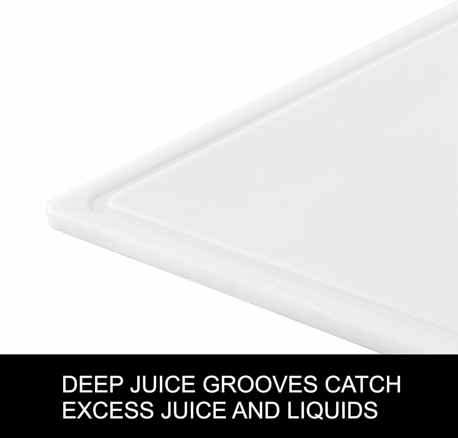 Farberware Extra-Large Plastic Cutting Board with Perimeter Juice Groove, Dishwasher-Safe Kitchen Chopping Board, 15x20-Inch, White