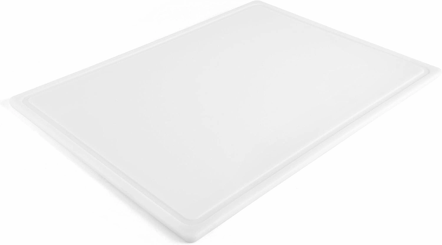 Farberware Extra-Large Plastic Cutting Board with Perimeter Juice Groove, Dishwasher-Safe Kitchen Chopping Board, 15x20-Inch, White