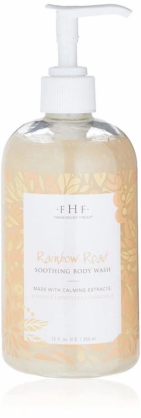 FarmHouse Fresh Rainbow Road Soothing Body Wash, Hydrating with Vitamin E & Green Tea, Calming for Sensitive Skin, 12 oz.