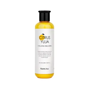 Farmstay Citrus Yuja Vitalizing Emulsion – Vitamin C Face Moisturizer for Dry & Sensitive Skin, Dark Spot Correcting, Deep Hydrating for Glowing Skin, Korean Skin care, for Women & Men, 9.46 fl. oz.