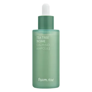 FARMSTAY TeaTree Biome Calming Ampoule - Face Serum, Korean Skin Care, Calming and Soothing for Sensitive Skin, Hydrating and Moisturizing, Strengthen Skin Barrier, 1.69 Fl. Oz / 50ml