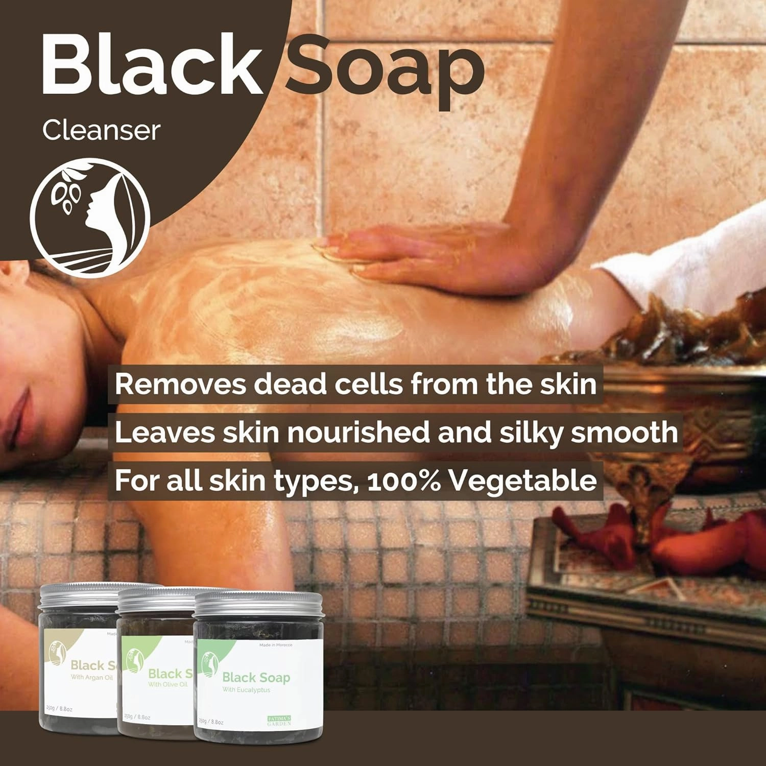 Fatima's Garden Eucalyptus Black Soap - Purifying Cleanser, 1Kg