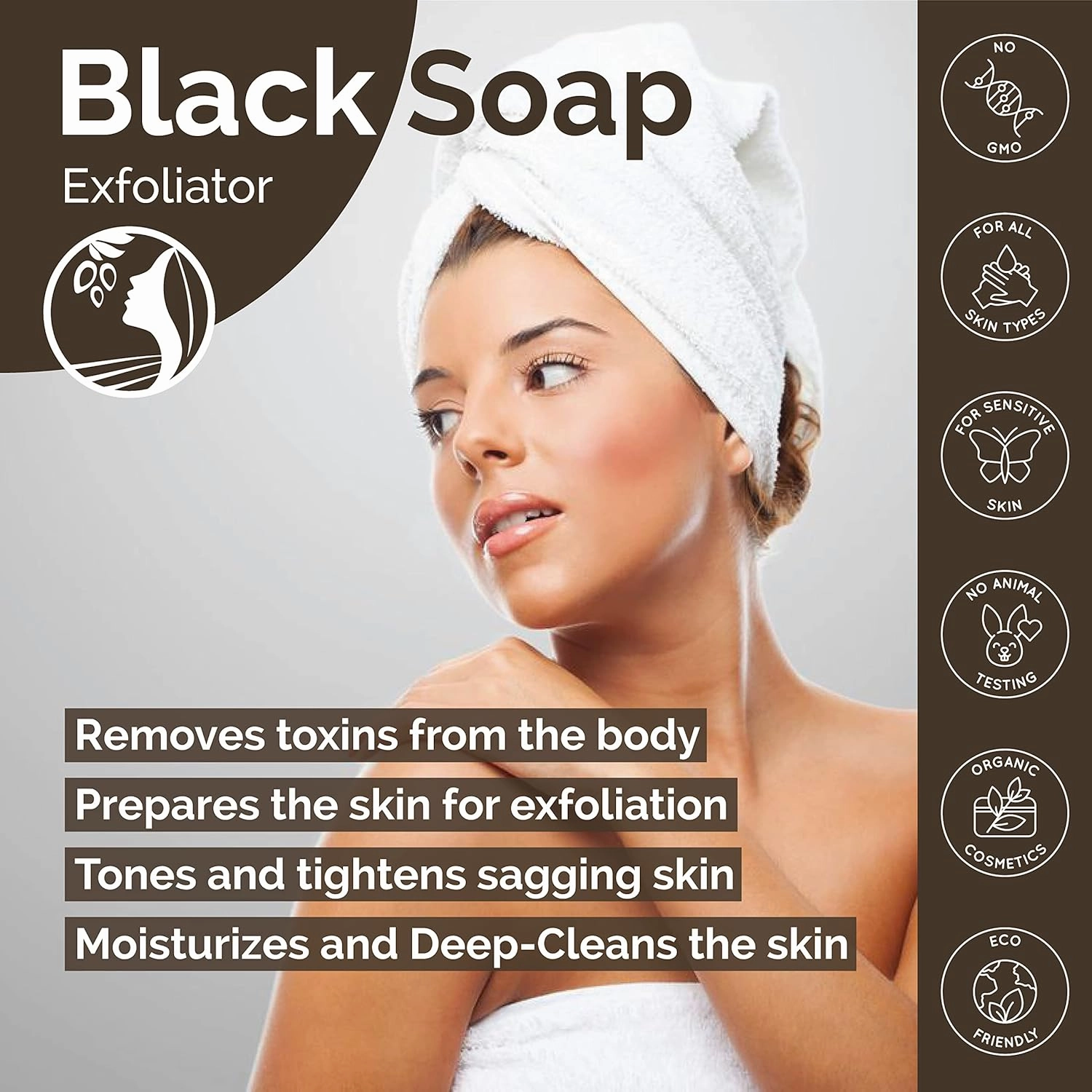 Fatima's Garden Eucalyptus Black Soap - Purifying Cleanser, 1Kg
