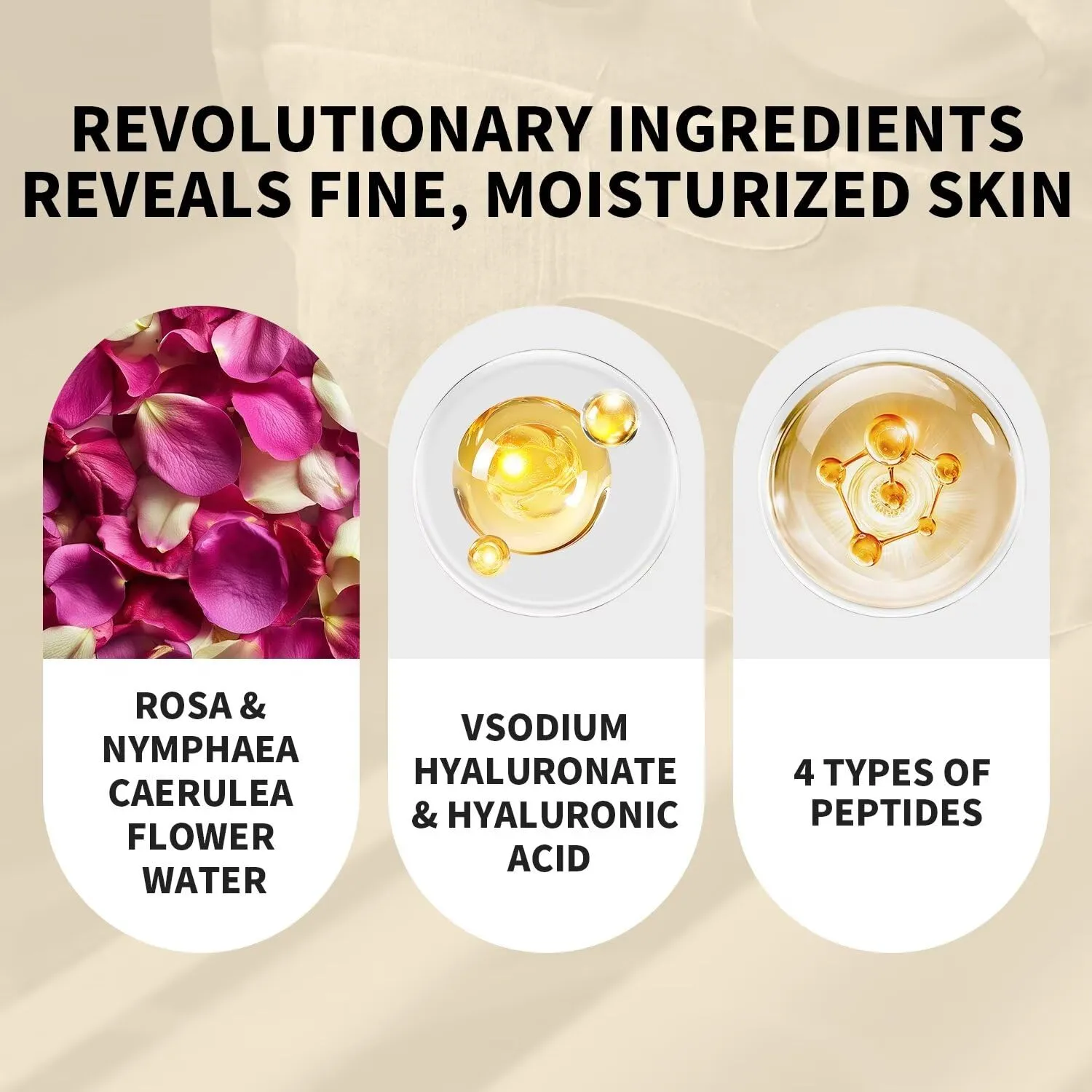 Firming and Moisturizing Sheet Face Masks with Hyaluronic Acid and Peptides, Reduce Fine Lines and Wrinkles, Hydrating & Anti-Aging Spa Face Mask, Facial Skin Care (Pack of 10)