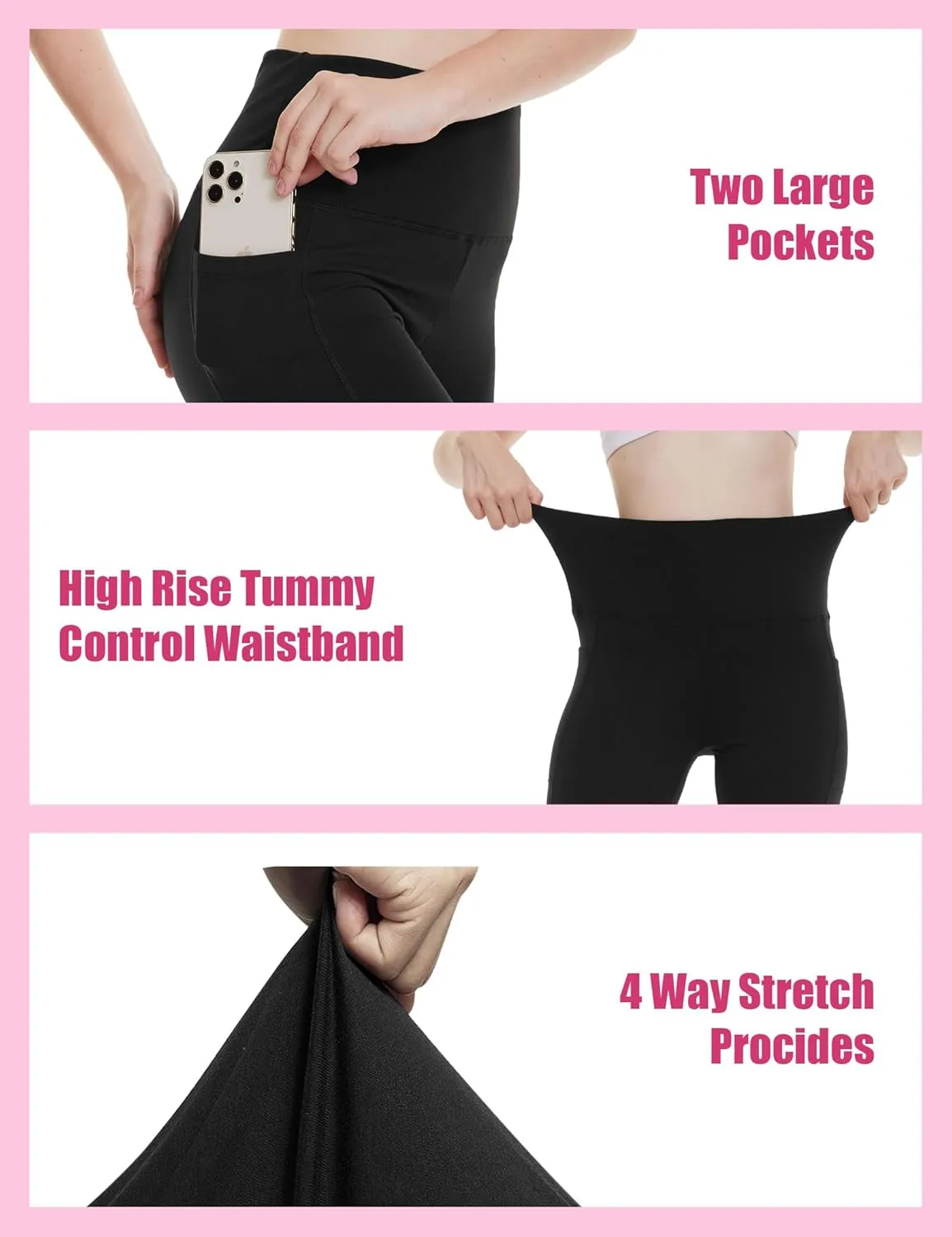 Fleece Lined Leggings Women with Pockets - High Waisted Plus Size Winter Thermal Yoga Pants