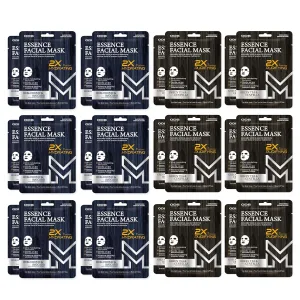 for Men - 24PK Skin Care for Men, Face Masks Bulk, Korean Face Sheet Mask, Self Care Gifts Bulk (Green Tea & Hyaluronic) (24PK Mix)