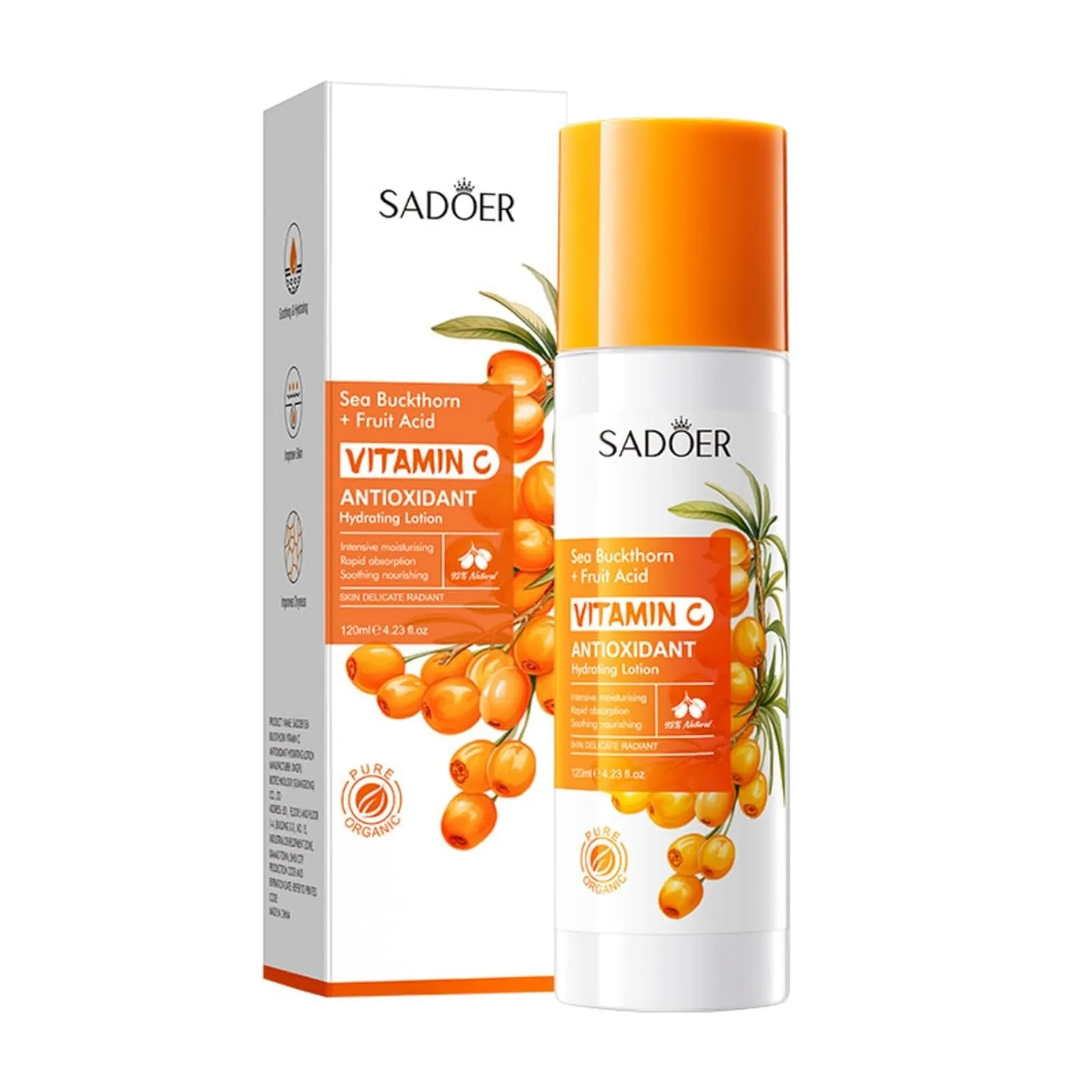 For SADOER Sea Buckthorn Vitamin C Moisturizing Lotion, 120ml 4.23 oz