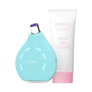 FOREO Blackheads Suck KIWI Bundle - Whitehead & Black Head Remover for Face   LUNA Micro-Foam Cleanser 2.0, 3.5 oz - Vacuum Skin Care Tools - Blackhead Extractor for Face & Nose - No Pore Strips