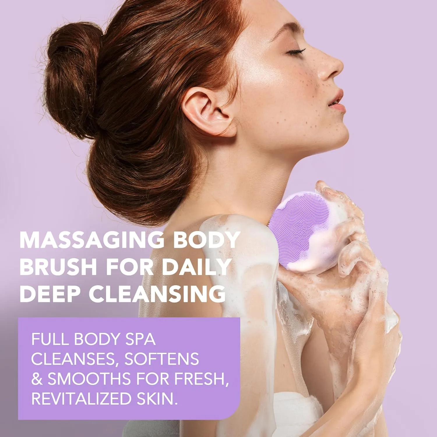 FOREO LUNA 4 body- Body Brush- Whole Body Skin Care - Exfoliating Body Scrubber- Enhances Absorption of Lotion Actives- Premium Lymphatic Drainage Skincare Tool- Waterproof -USB-Rechargeable- Lavender