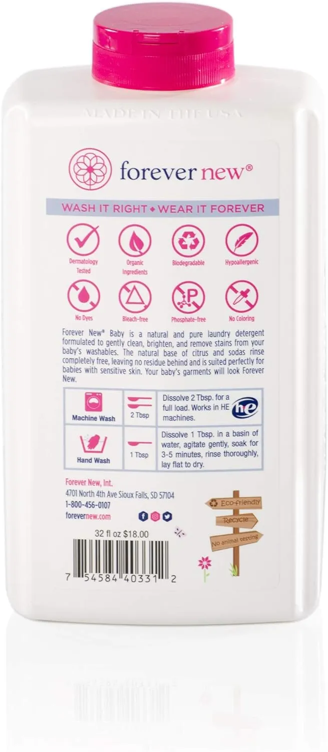 Forever New Baby Liquid Detergent – Fragrance Free, 32 fl oz.