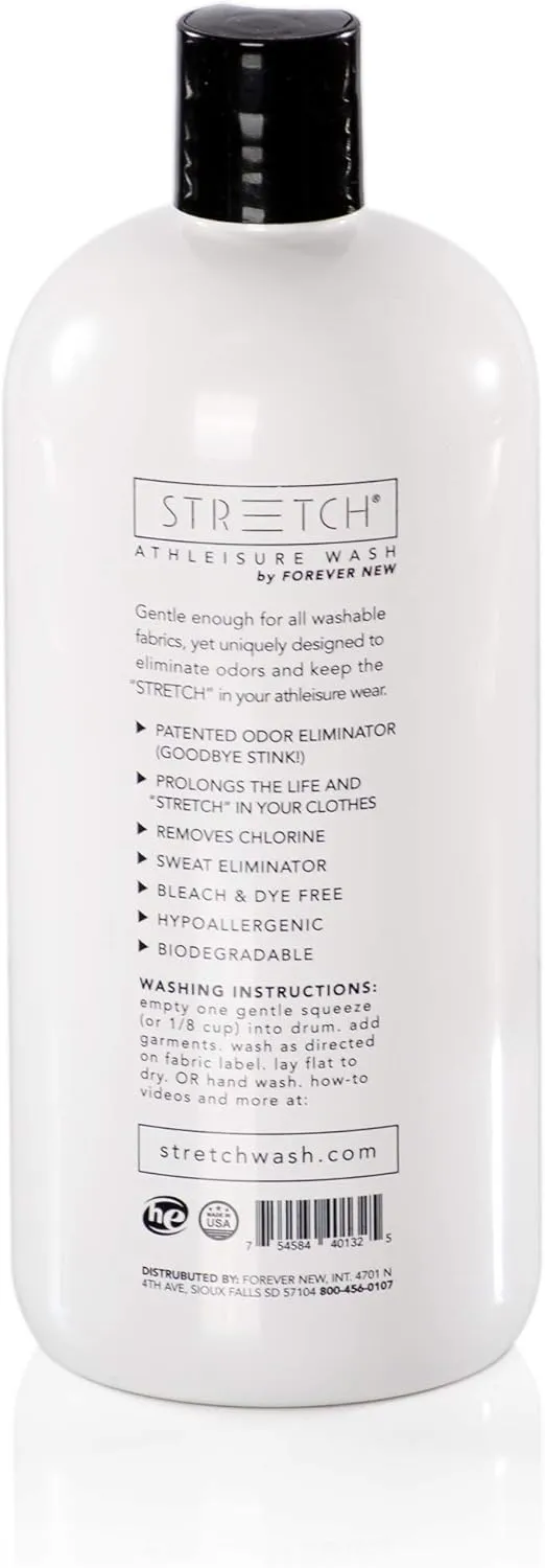 Forever New Stretch Active Wear Laundry Detergent, Liquid, Original Scent, 32 Fl Oz - Ideal for Workout Clothes, Swimwear, Yoga Wear, Athletic Gear, and More