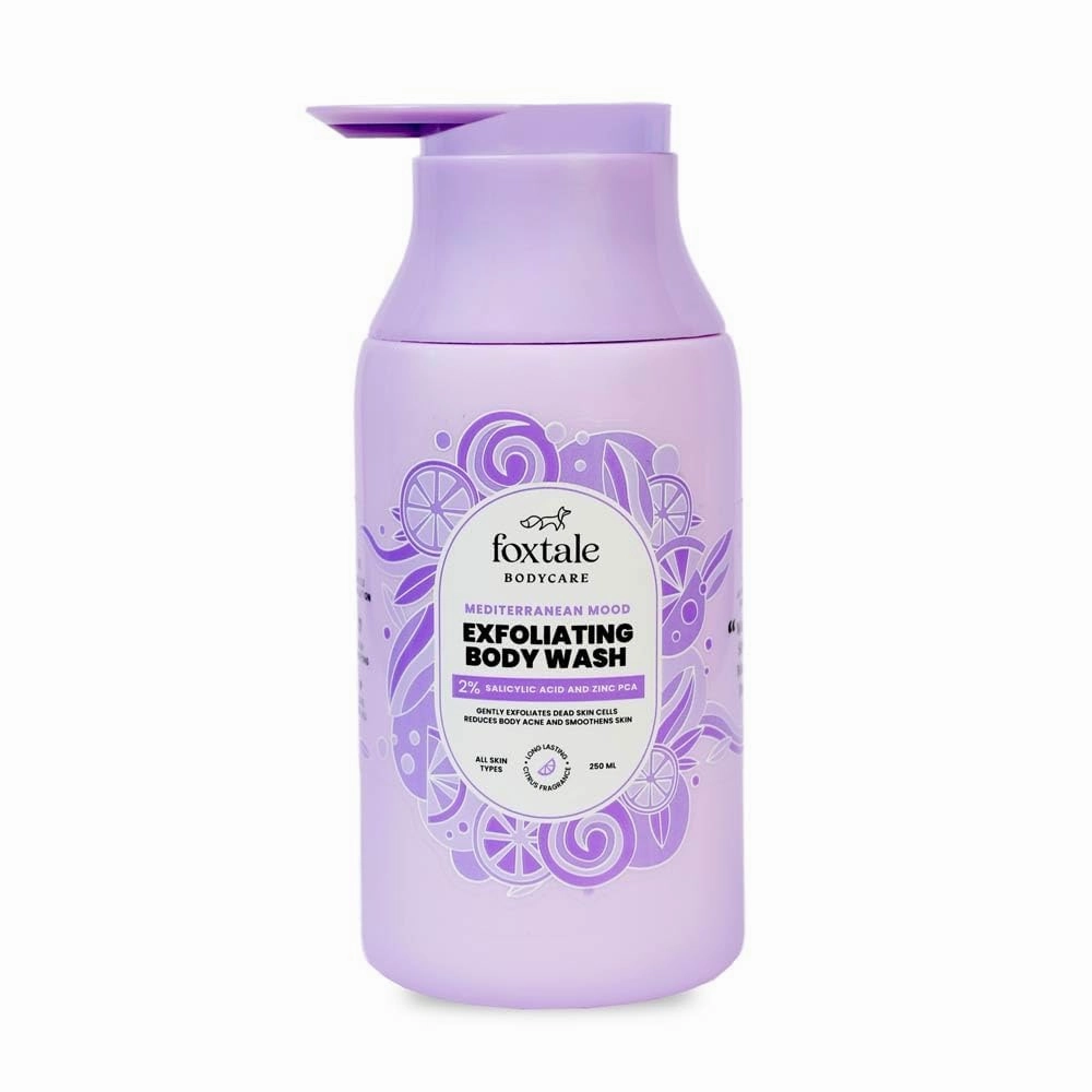 Fox.Tale 2% Salicylic Acid Exfoliating Body Wash With Zinc Pca|Reduces Body Acne, Strawberry Skin |Smoothens Uneven Texture In 28 Days|Body Wash Men & Women|Exfoliating Shower Gel|250 Ml