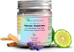 French Detox Bath Salt – Himalayan & Epsom Salt Soak with Lavender, Sandalwood & Bergamot – Natural Aromatherapy Bath Salt for Women – Handmade – 100g / 3.5 oz
