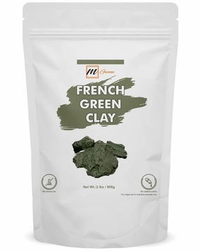 French Green Clay Powder 2 LBS / 908 GMS | Illite Montmorillonite Clay for Facial Masks, Creams, Soft Peels and Scrubs, and Soap Making